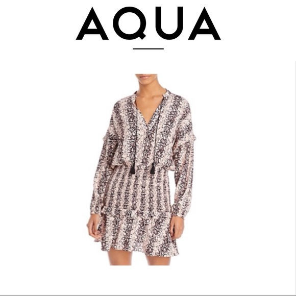 Aqua Dresses & Skirts - NWT✨ AQUA Snake Print Smocked Mini Dress - 100% Exclusive